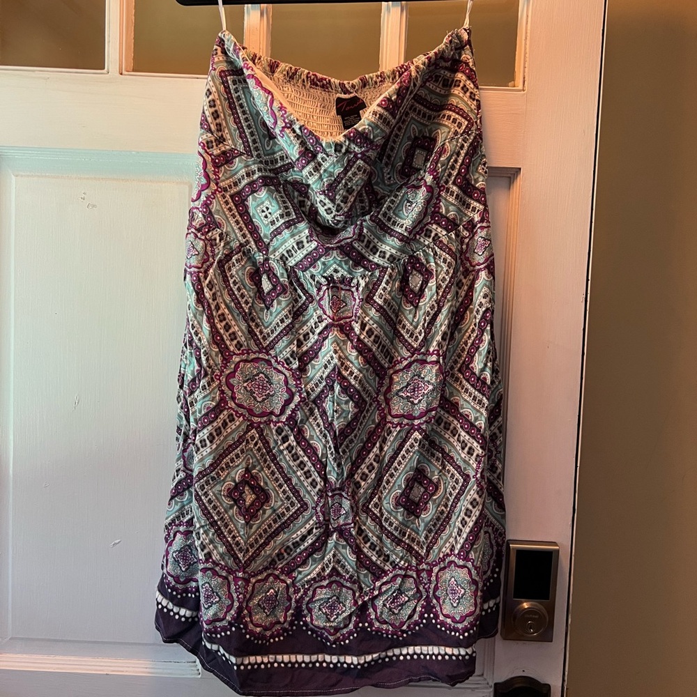Size 2x tube top print mini dress